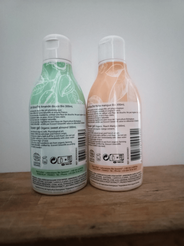 Lot de 2 gel douche amande douce et pêche 