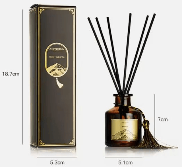 Diffuseur de parfum d'intérieur avec bouteille en verre ambré
