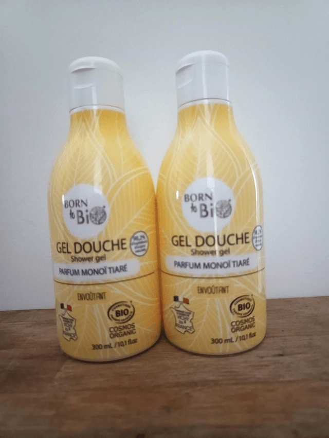 Lot de 2 bouteilles de gel douche monoï tiaré bio 