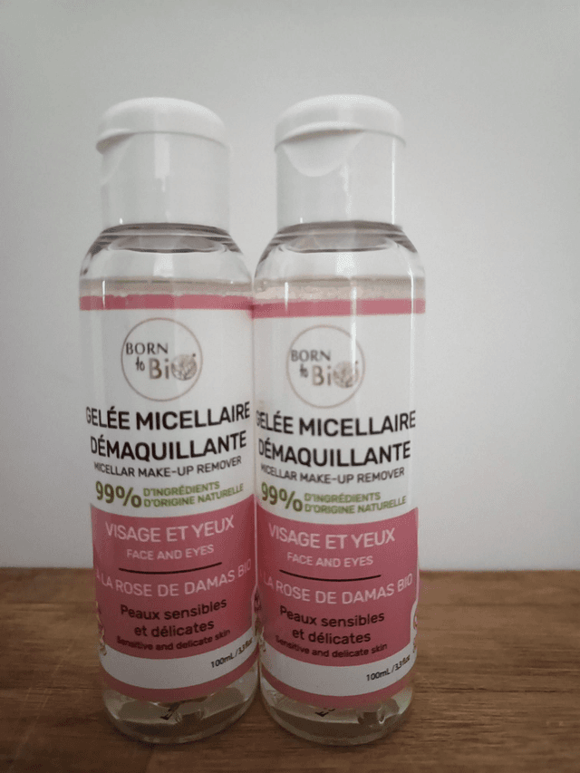 Lot de 2 bouteilles de gelée micellaire démaquillante bio